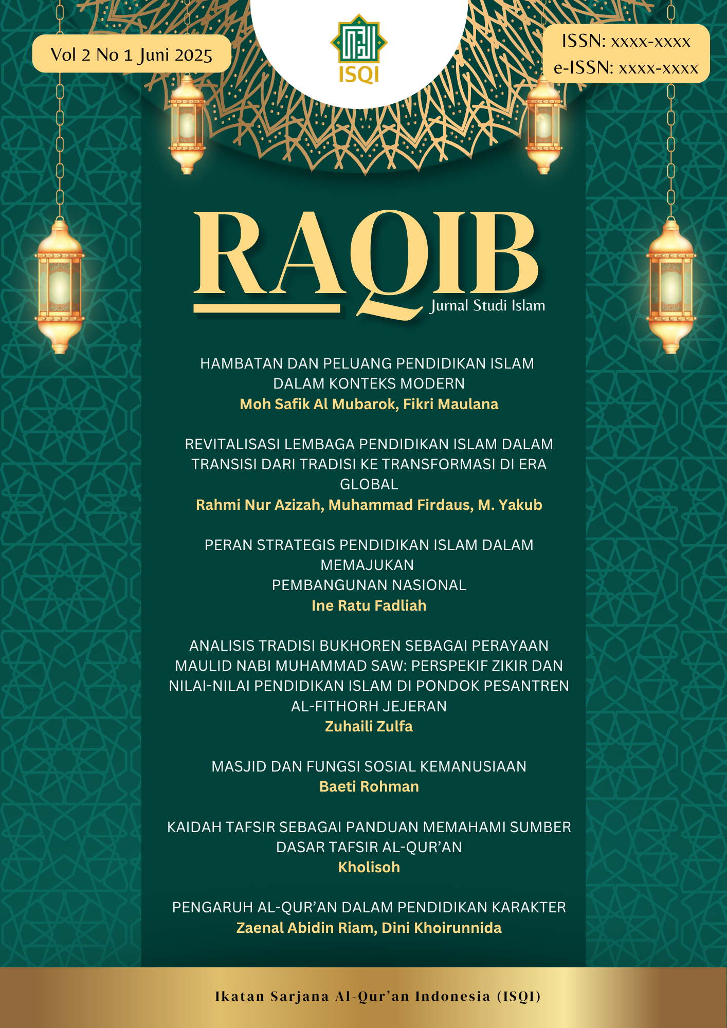 					View Vol. 2 No. 1 (2025): Revitalisasi Nilai-Nilai Islam dalam Konteks Masyarakat Modern
				